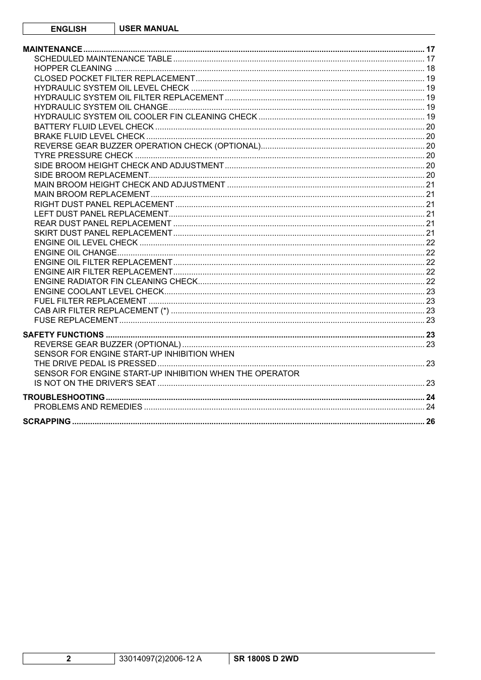 Nilfisk-Advance America SR 1800S 2WD User Manual | Page 56 / 118