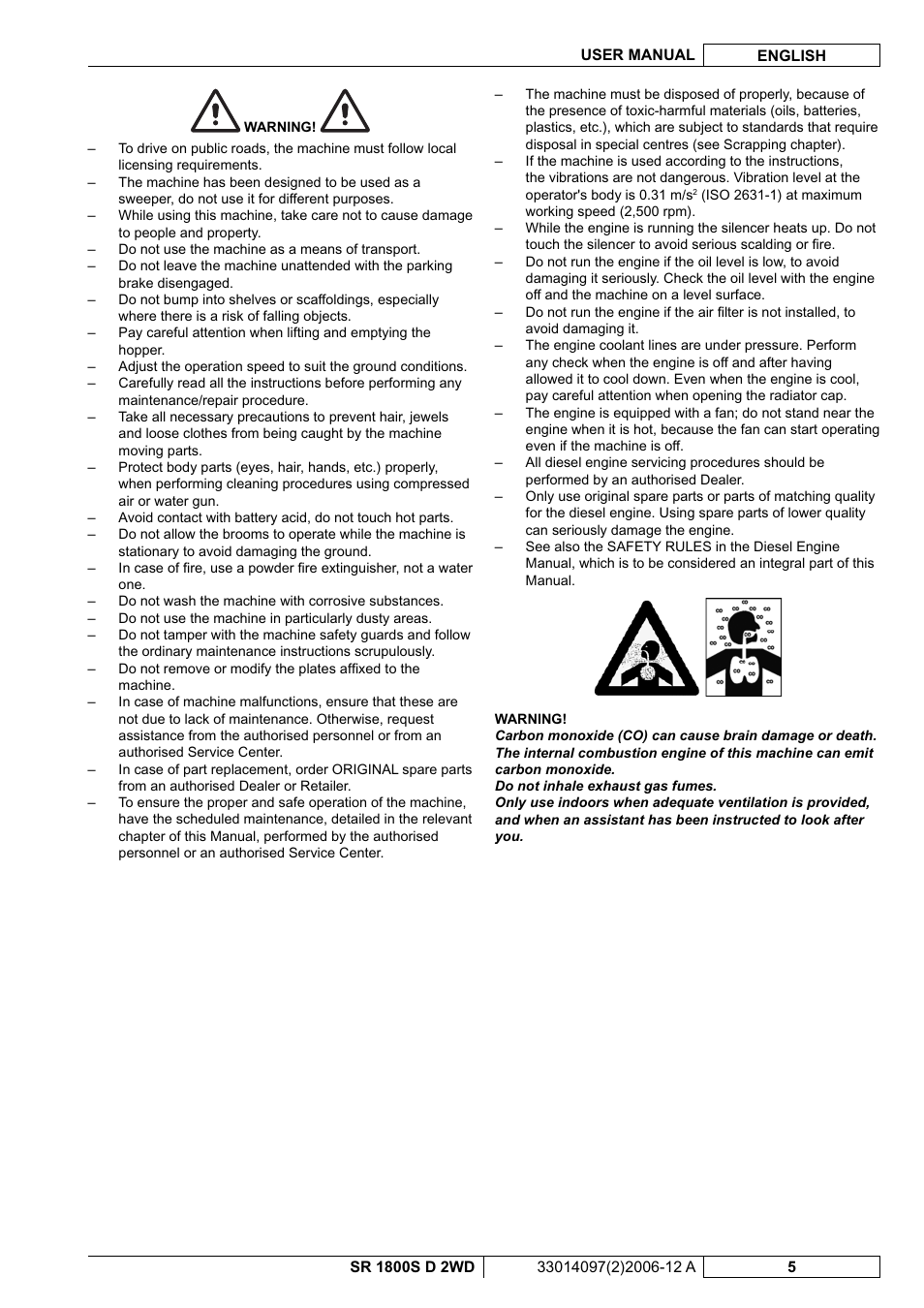 Nilfisk-Advance America SR 1800S 2WD User Manual | Page 59 / 118