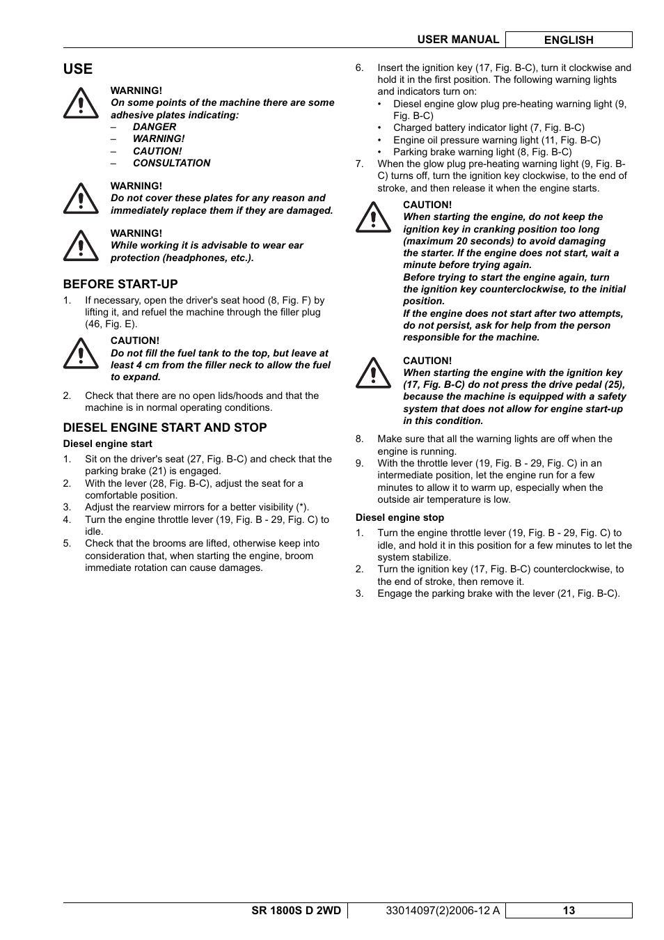 Nilfisk-Advance America SR 1800S 2WD User Manual | Page 67 / 118