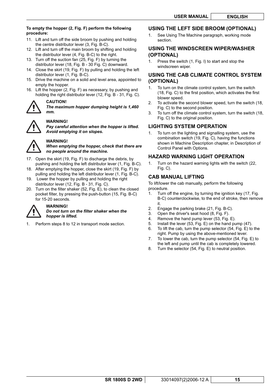 Nilfisk-Advance America SR 1800S 2WD User Manual | Page 69 / 118