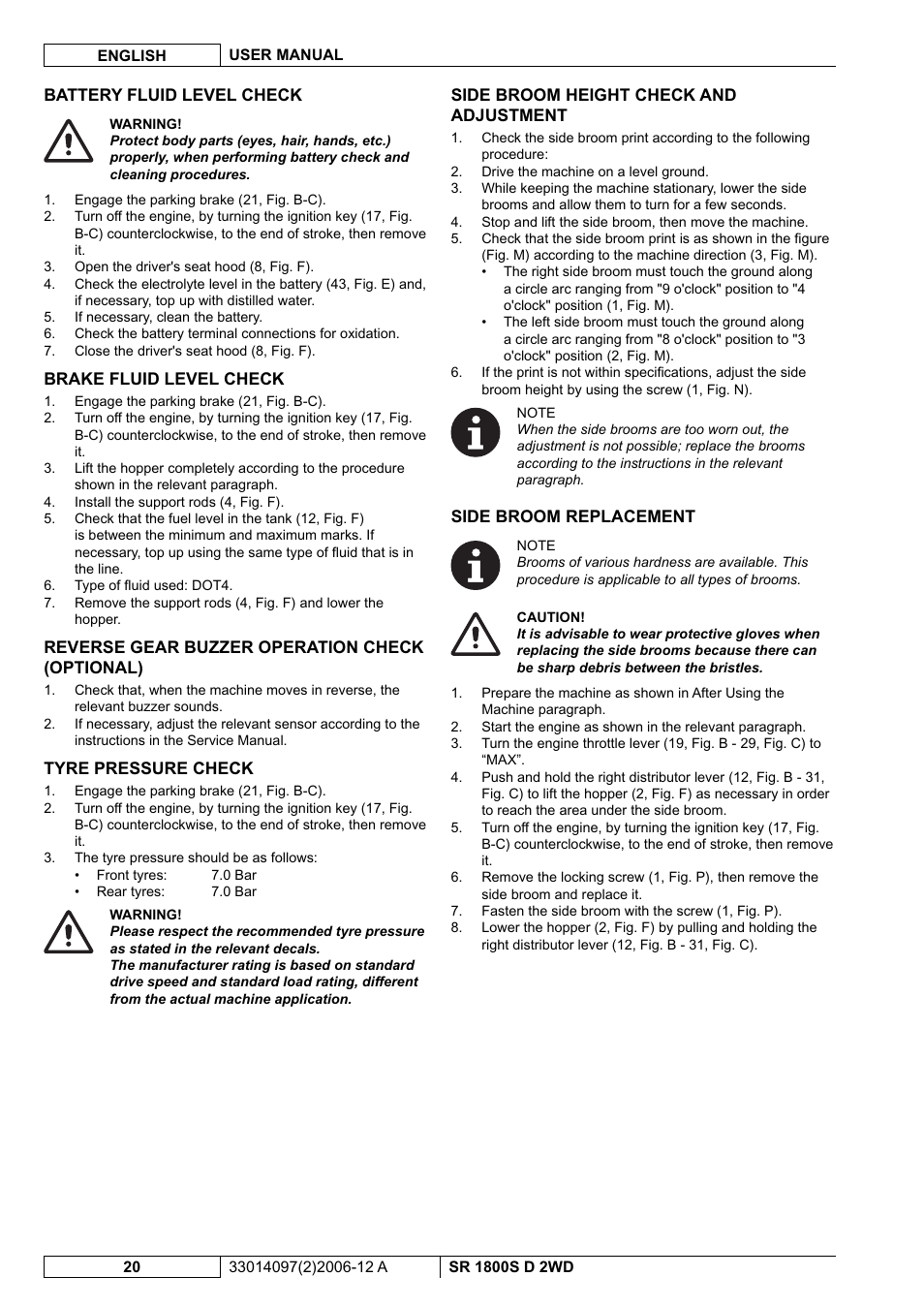 Nilfisk-Advance America SR 1800S 2WD User Manual | Page 74 / 118