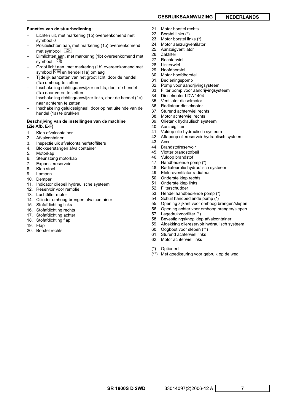 Nilfisk-Advance America SR 1800S 2WD User Manual | Page 87 / 118