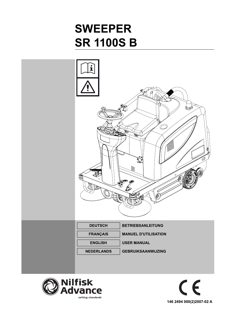 Nilfisk-Advance America SWEEPER SR 1100S B User Manual | 100 pages