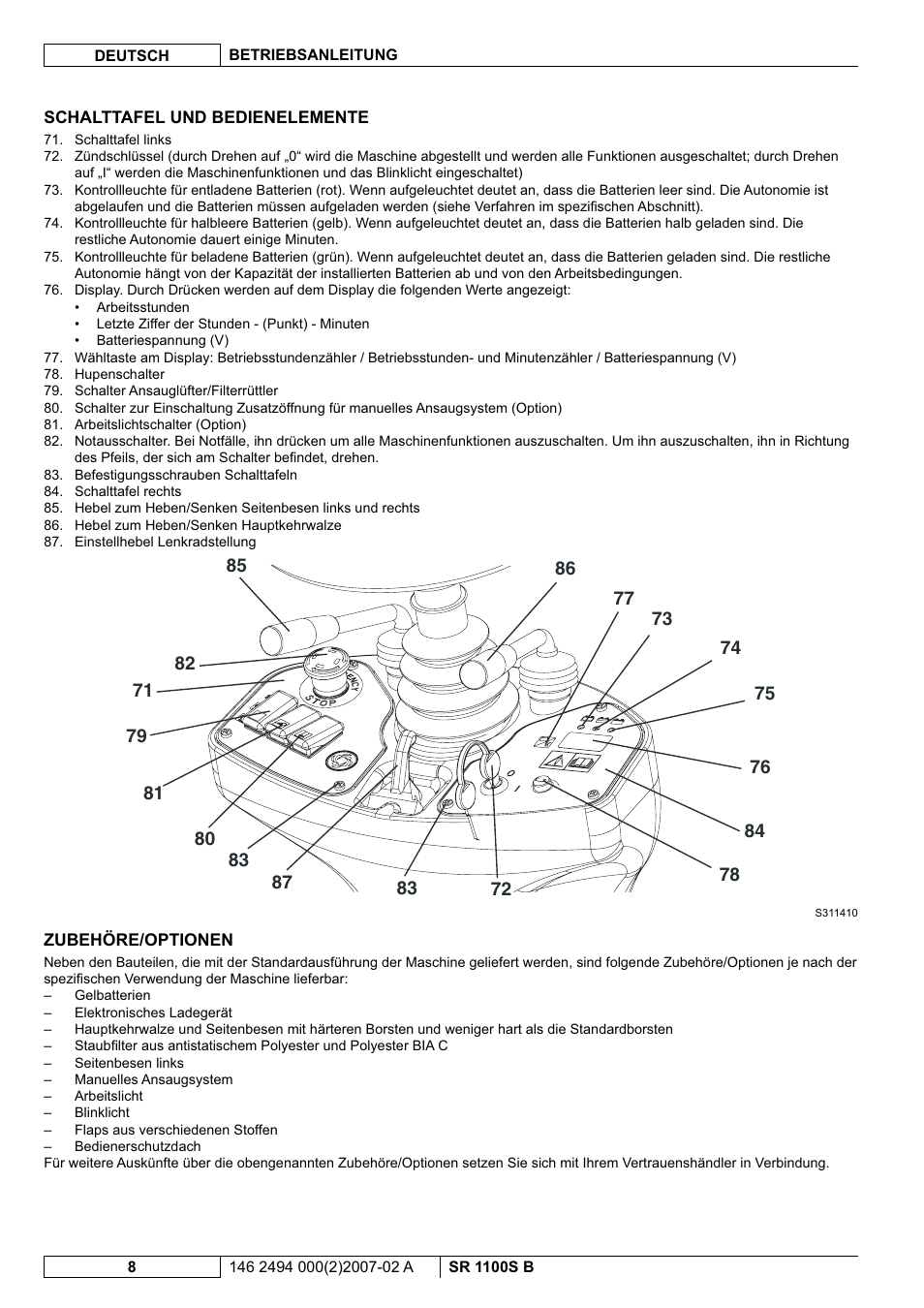 Nilfisk-Advance America SWEEPER SR 1100S B User Manual | Page 10 / 100