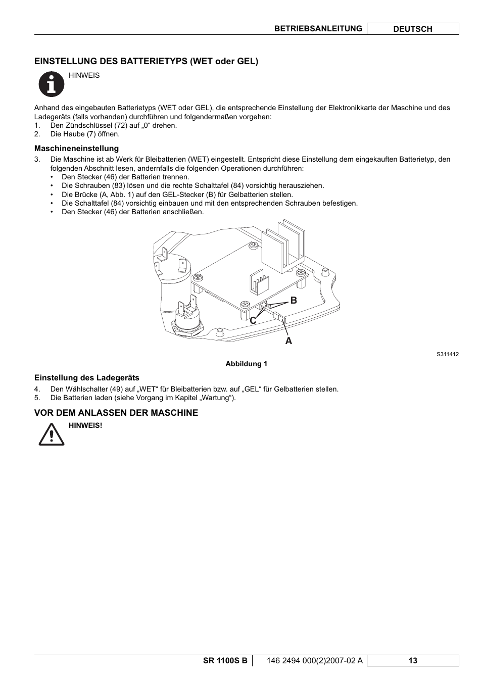 Cb a | Nilfisk-Advance America SWEEPER SR 1100S B User Manual | Page 15 / 100