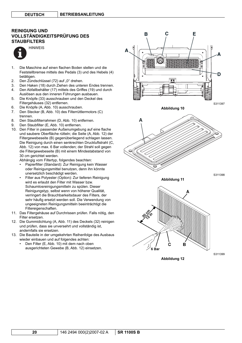 Nilfisk-Advance America SWEEPER SR 1100S B User Manual | Page 22 / 100