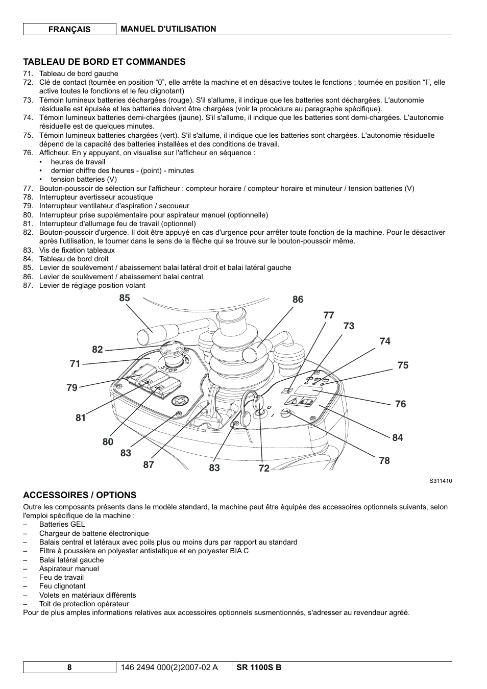 Nilfisk-Advance America SWEEPER SR 1100S B User Manual | Page 34 / 100