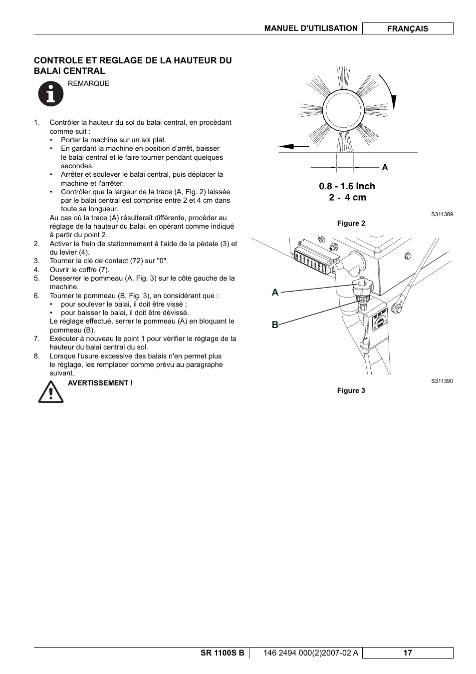 Nilfisk-Advance America SWEEPER SR 1100S B User Manual | Page 43 / 100