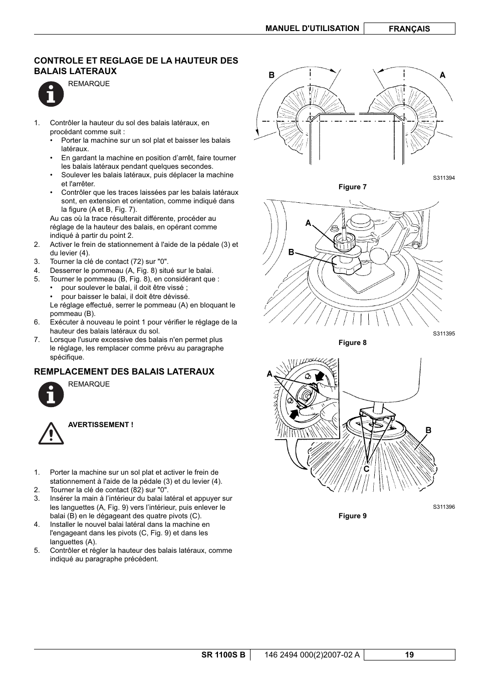 Nilfisk-Advance America SWEEPER SR 1100S B User Manual | Page 45 / 100