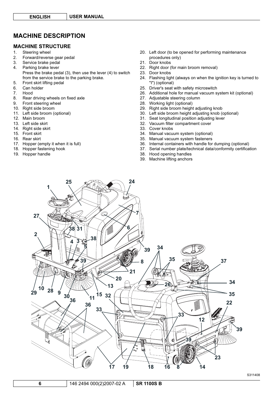 Nilfisk-Advance America SWEEPER SR 1100S B User Manual | Page 56 / 100