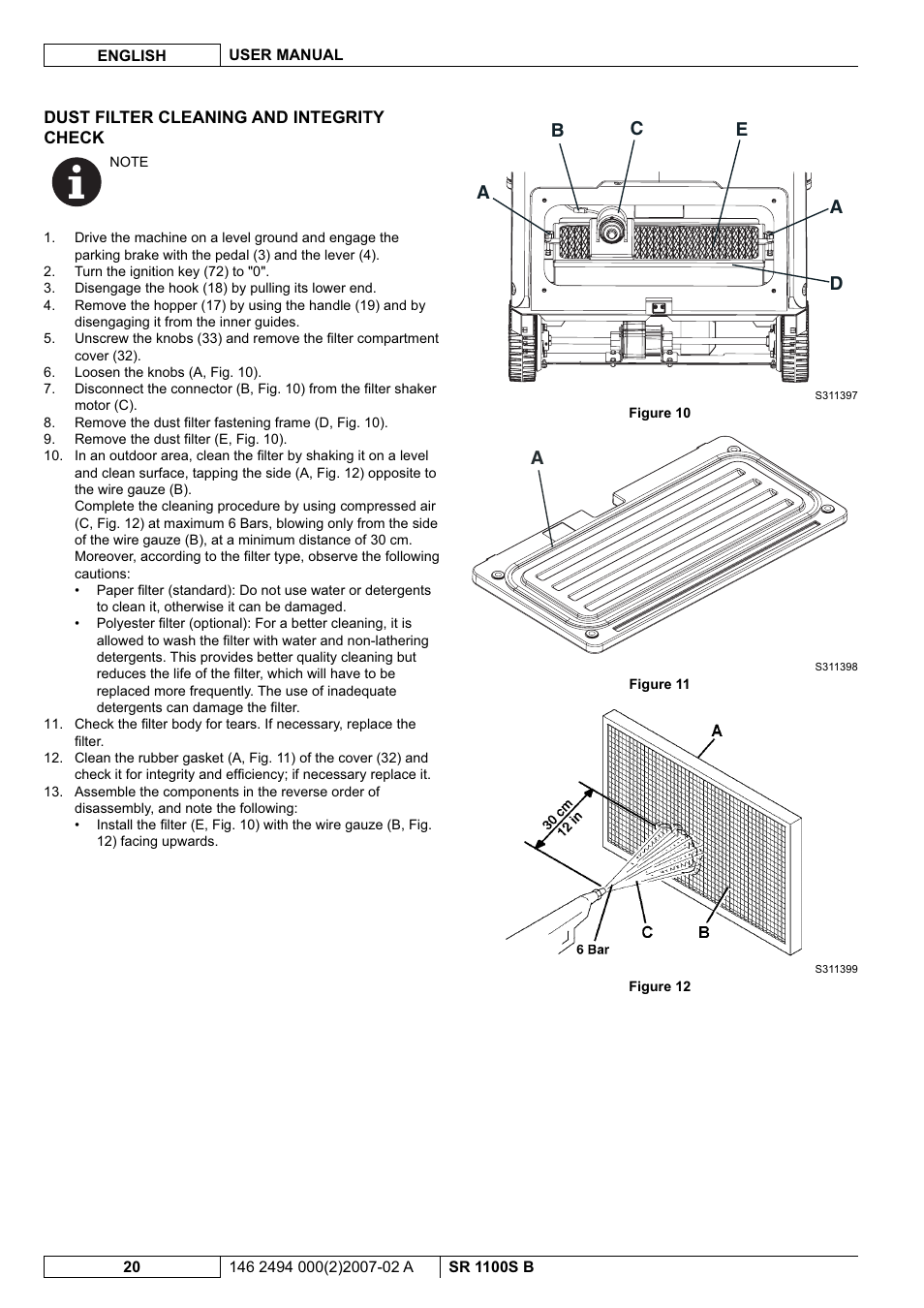 Nilfisk-Advance America SWEEPER SR 1100S B User Manual | Page 70 / 100