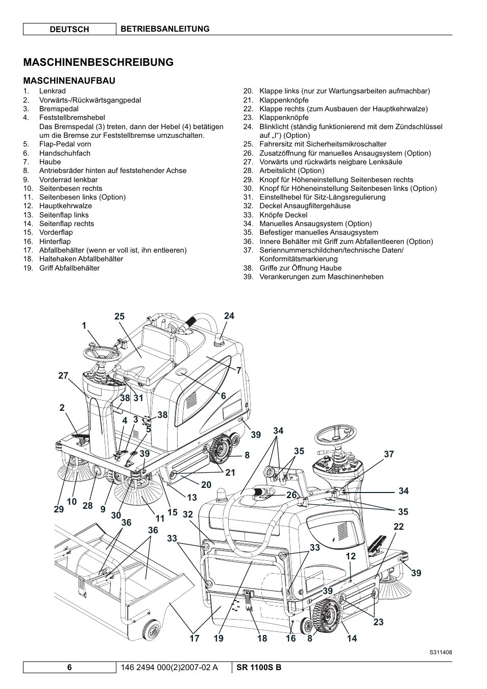 Nilfisk-Advance America SWEEPER SR 1100S B User Manual | Page 8 / 100