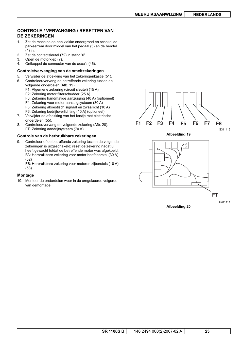 Nilfisk-Advance America SWEEPER SR 1100S B User Manual | Page 97 / 100