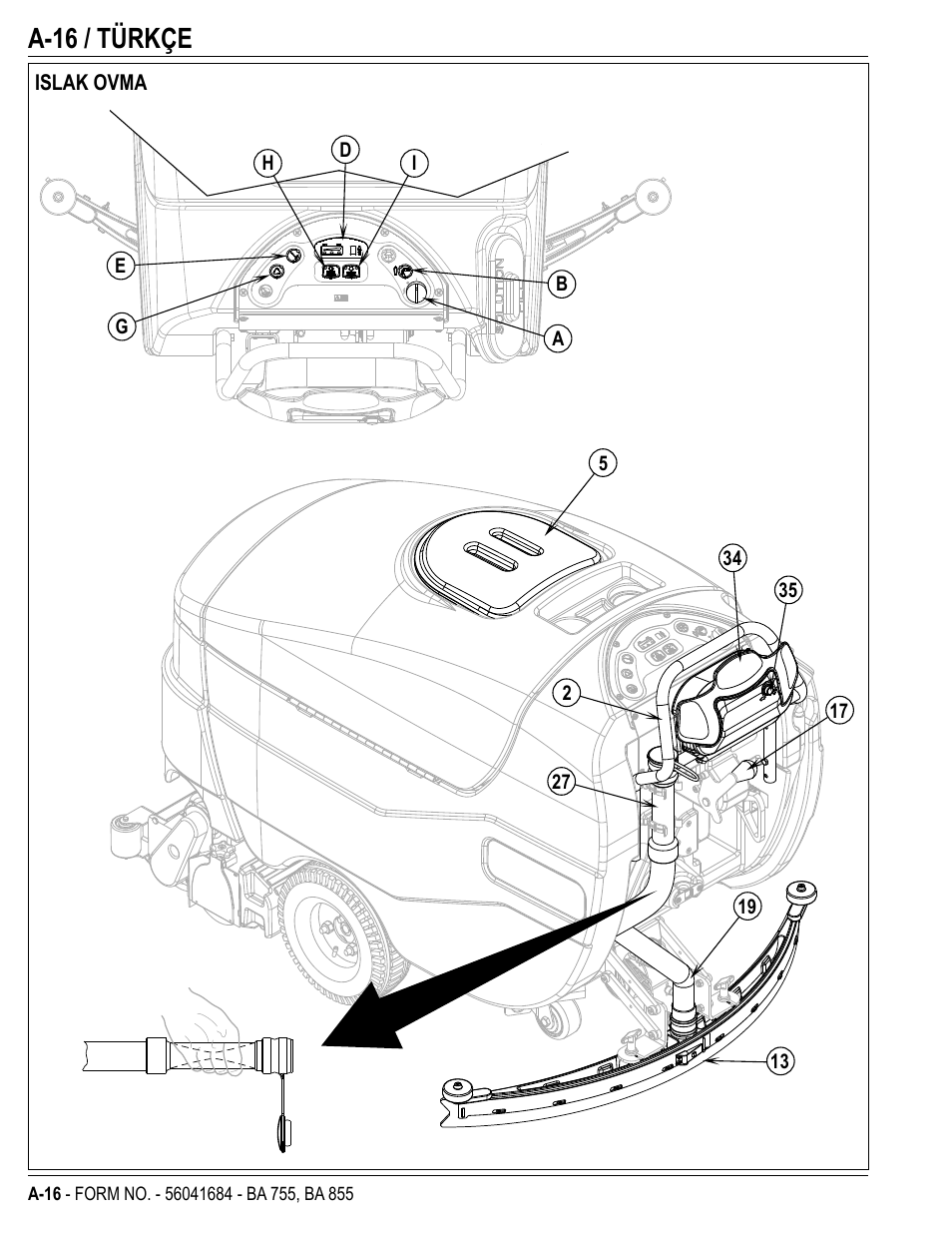 A-16 / türkçe | Nilfisk-Advance America 56315047(855 EDS) User Manual | Page 16 / 48