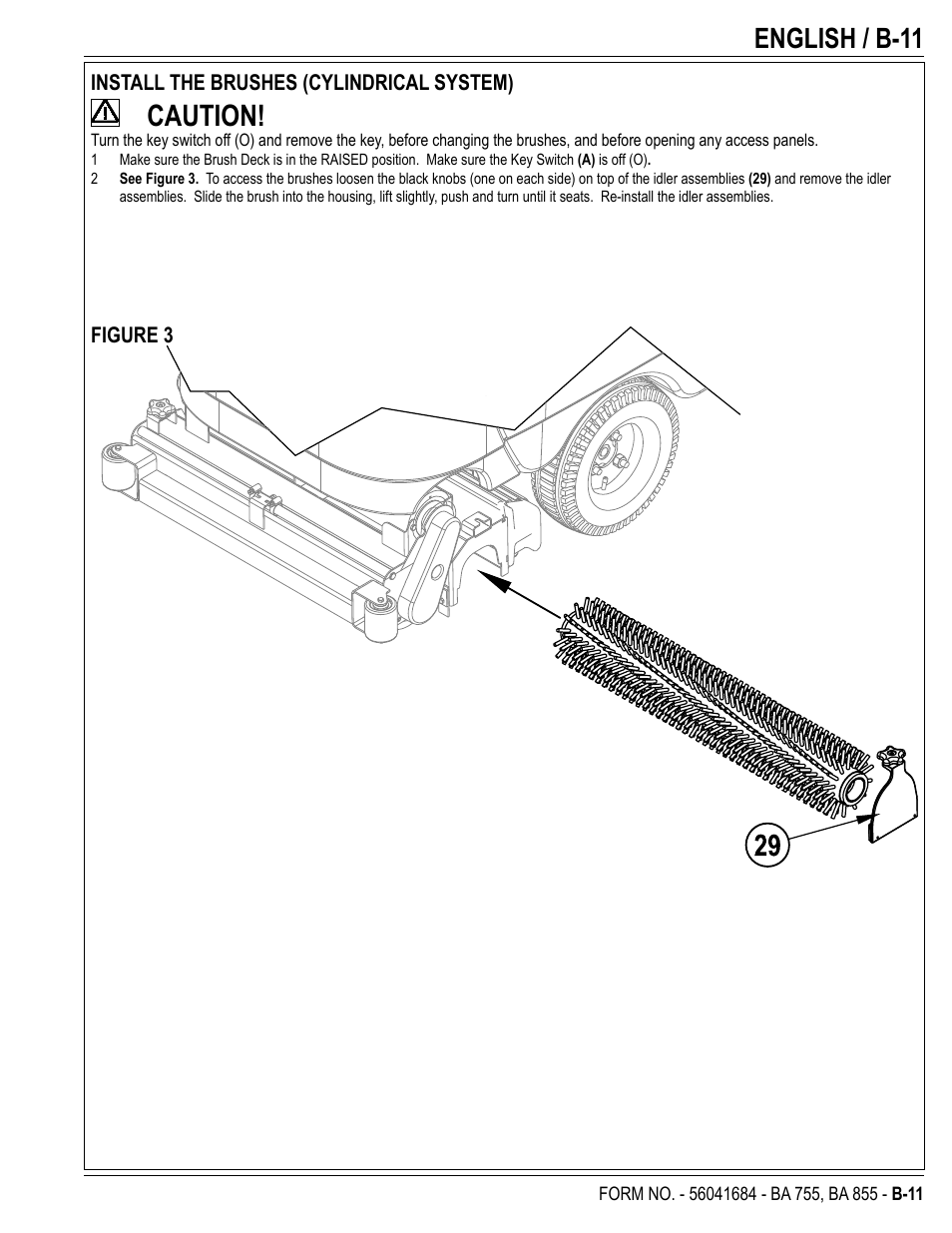 Caution, English / b-11 | Nilfisk-Advance America 56315047(855 EDS) User Manual | Page 33 / 48