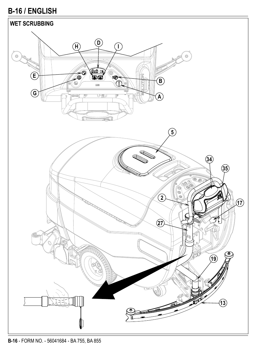 B-16 / english | Nilfisk-Advance America 56315047(855 EDS) User Manual | Page 38 / 48