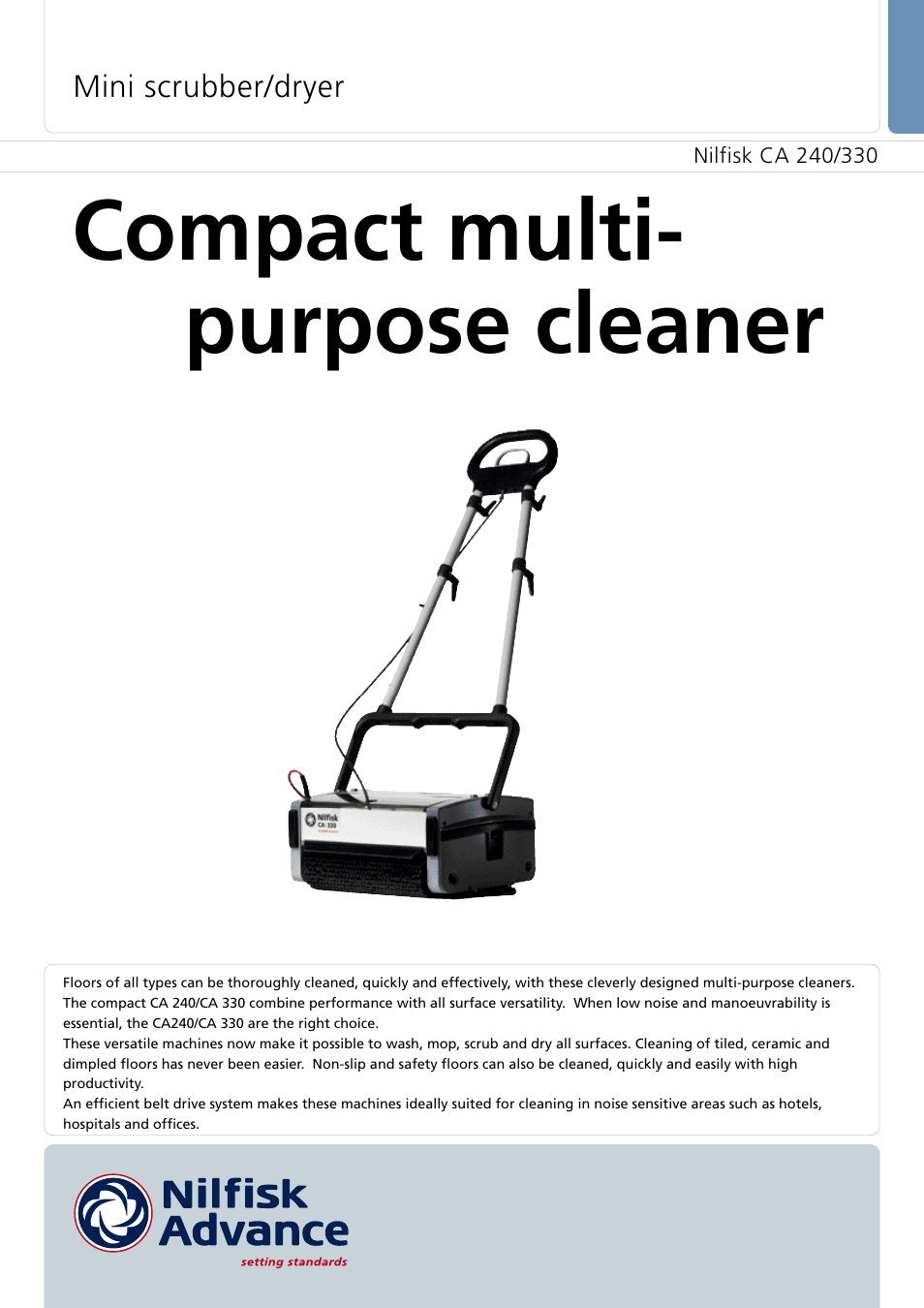 Nilfisk-Advance America CA 330 User Manual | 2 pages