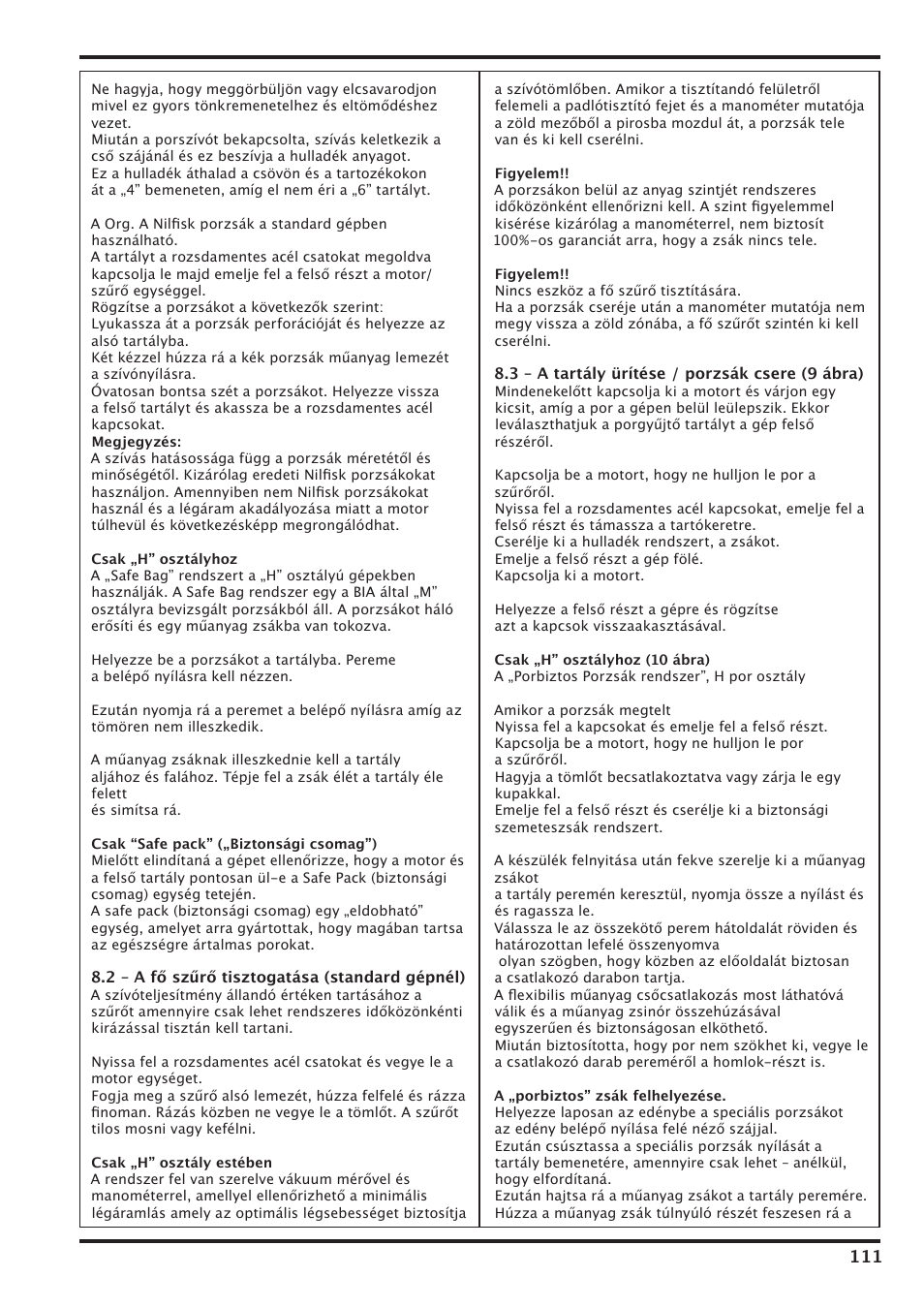 Nilfisk-Advance America IVT-1000CR User Manual | Page 111 / 172