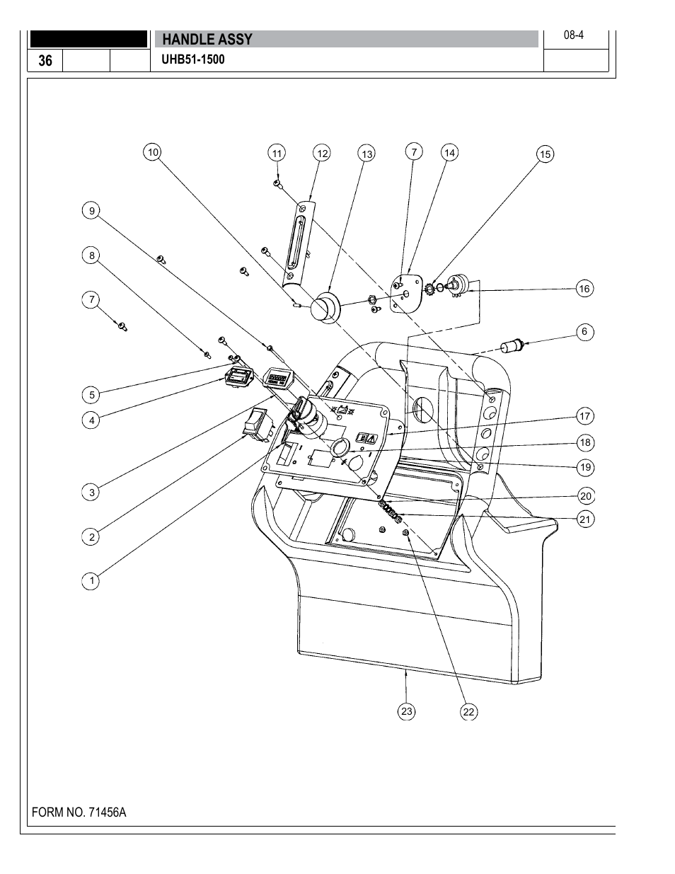 36 handle assy | Nilfisk-Advance America 01610A User Manual | Page 36 / 48