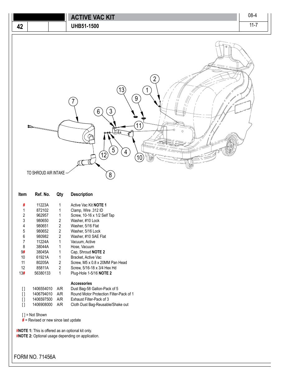 42 active vac kit | Nilfisk-Advance America 01610A User Manual | Page 42 / 48