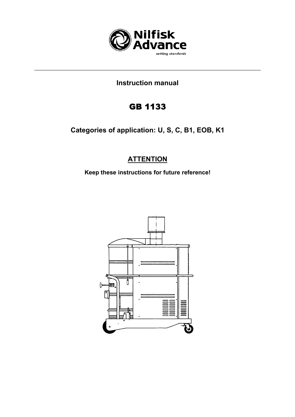 Nilfisk-Advance America GB 1133 User Manual | 20 pages