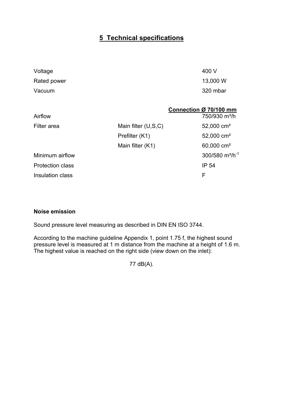 5 technical specifications | Nilfisk-Advance America GB 1133 User Manual | Page 6 / 20