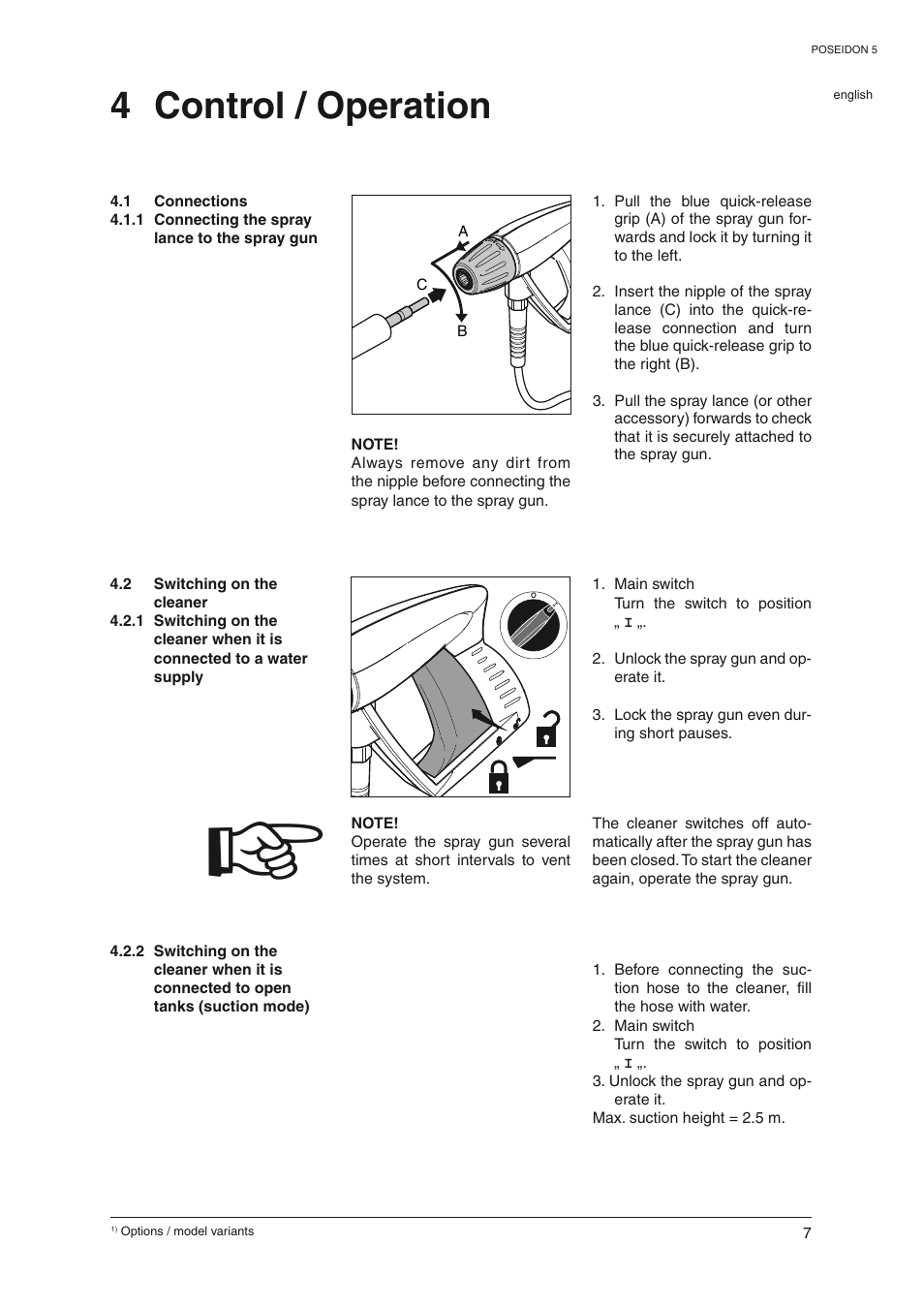 4 control / operation | Nilfisk-Advance America 5 User Manual | Page 8 / 19