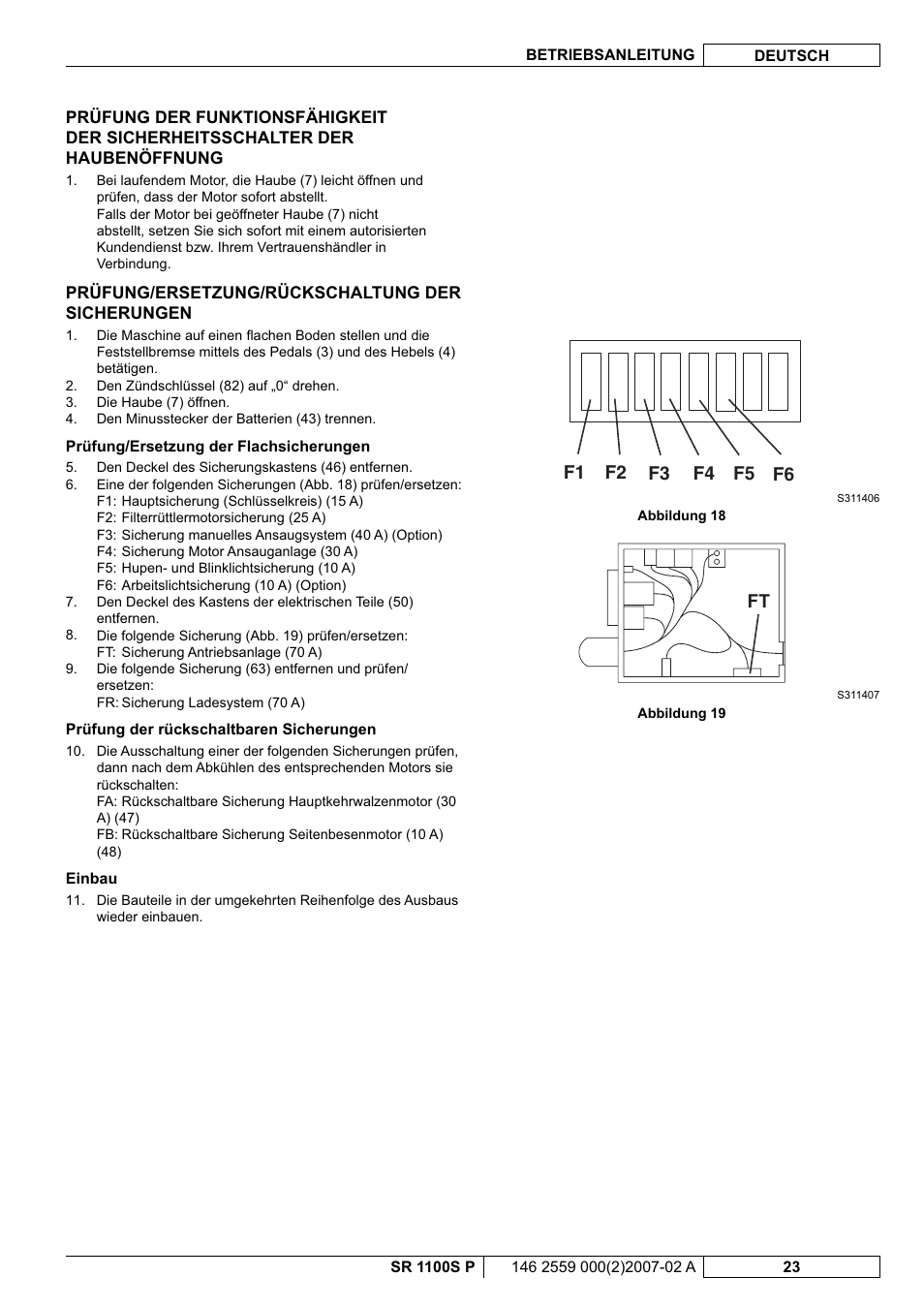 Nilfisk-Advance America SR 1100S User Manual | Page 25 / 100