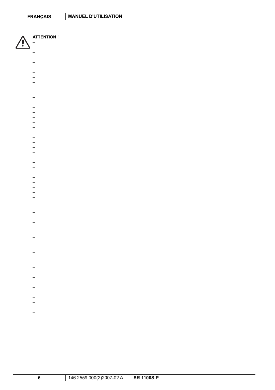 Nilfisk-Advance America SR 1100S User Manual | Page 32 / 100