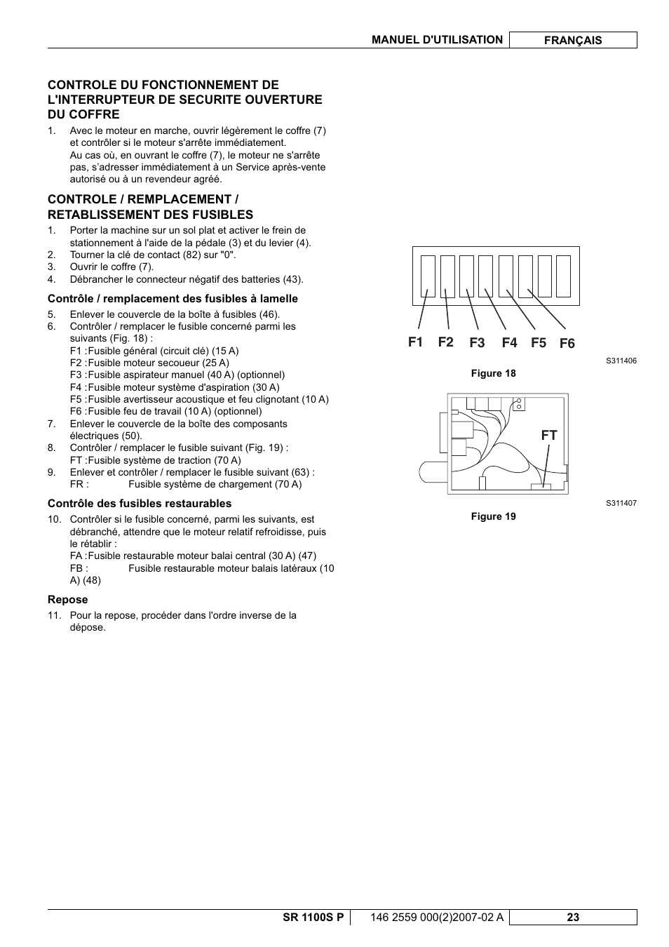 Nilfisk-Advance America SR 1100S User Manual | Page 49 / 100