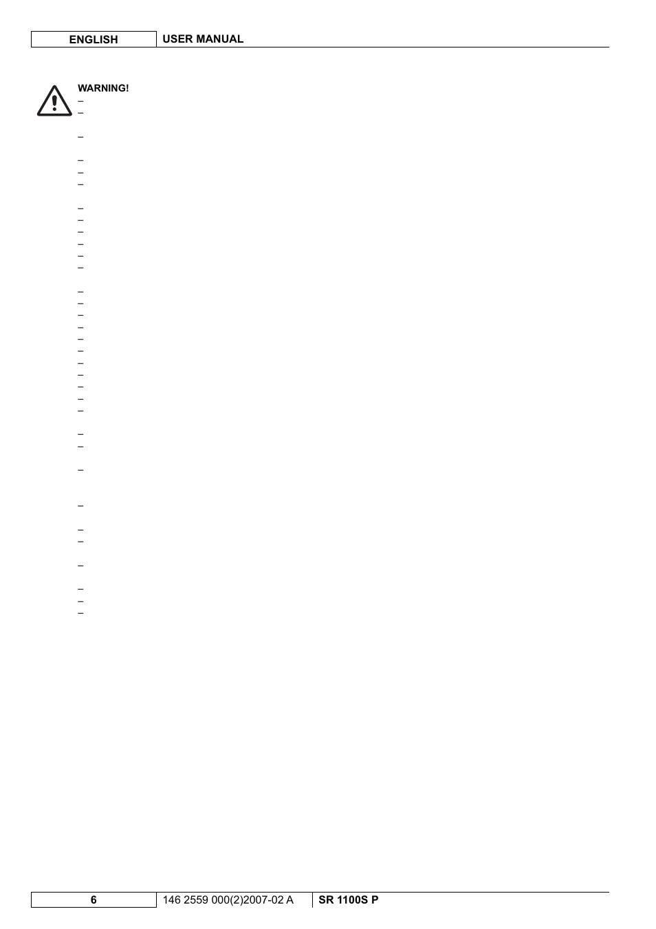Nilfisk-Advance America SR 1100S User Manual | Page 56 / 100