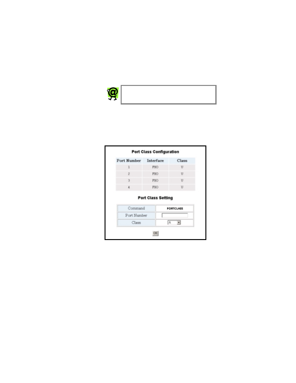 Port class configuration | Net2Phone Max 430 User Manual | Page 68 / 96