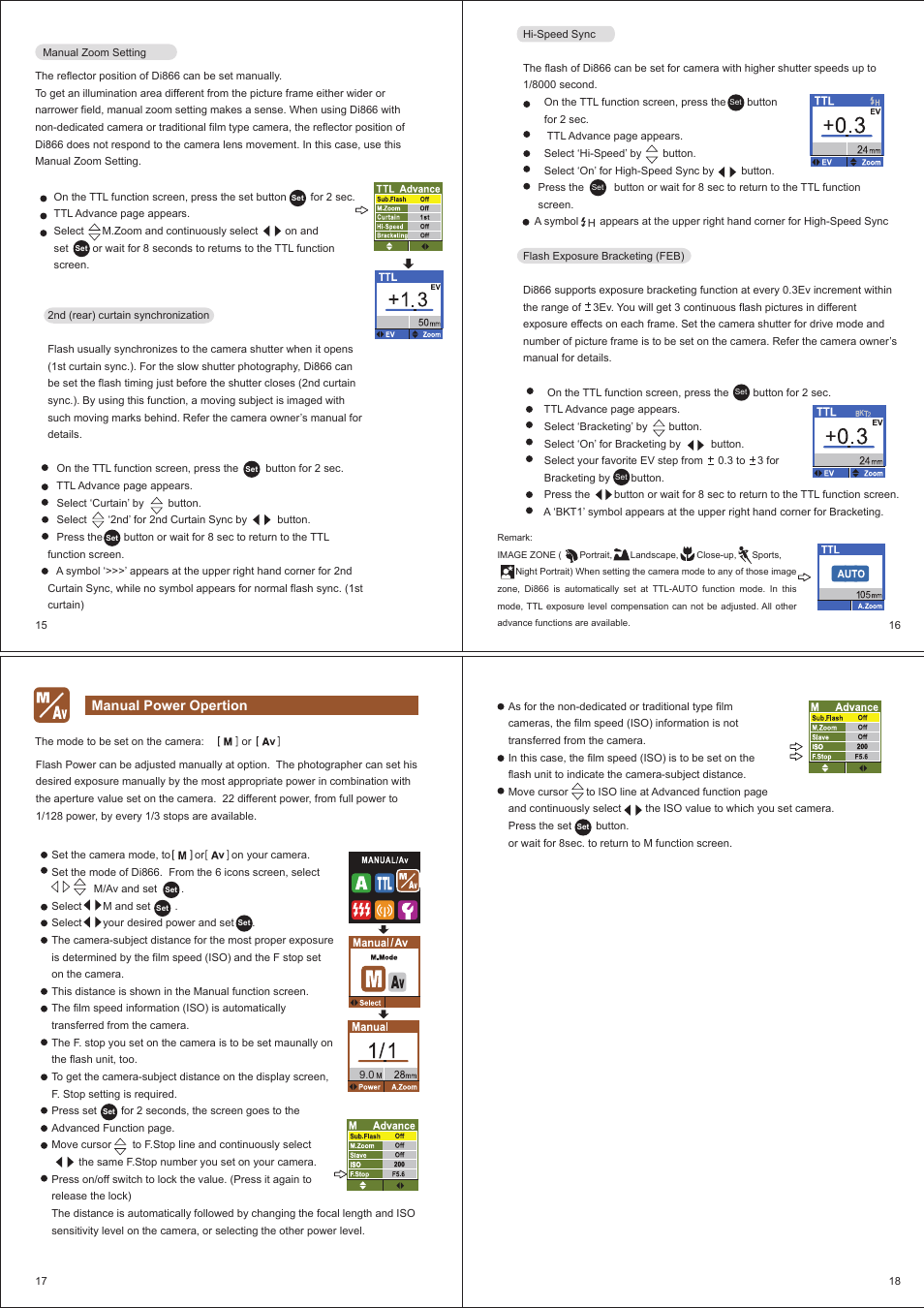 Manual power opertion | Nissin Di866 User Manual | Page 5 / 11