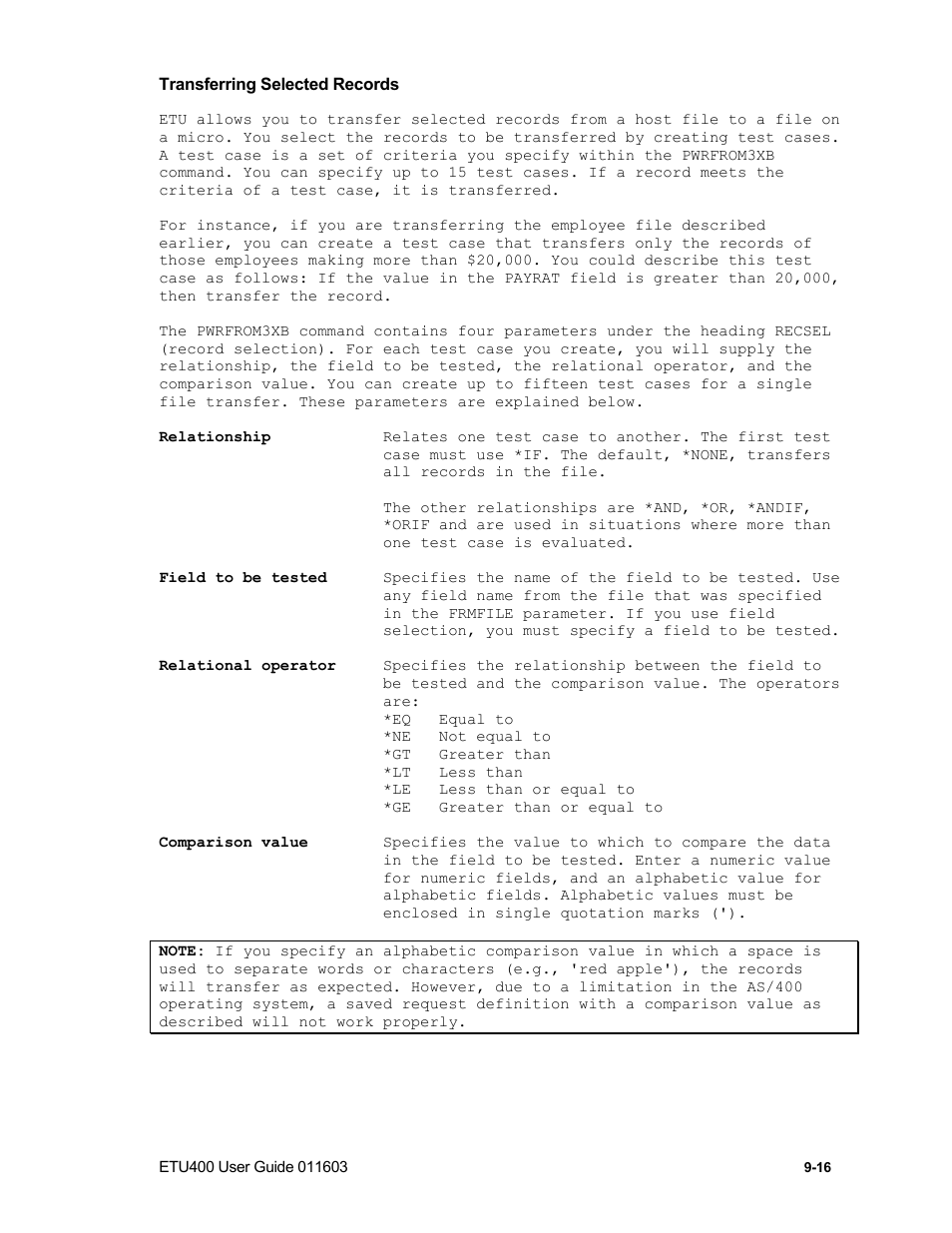 Record selection -- example1, Record selection -- example 2 | Nlynx ETU400 User Manual | Page 120 / 314