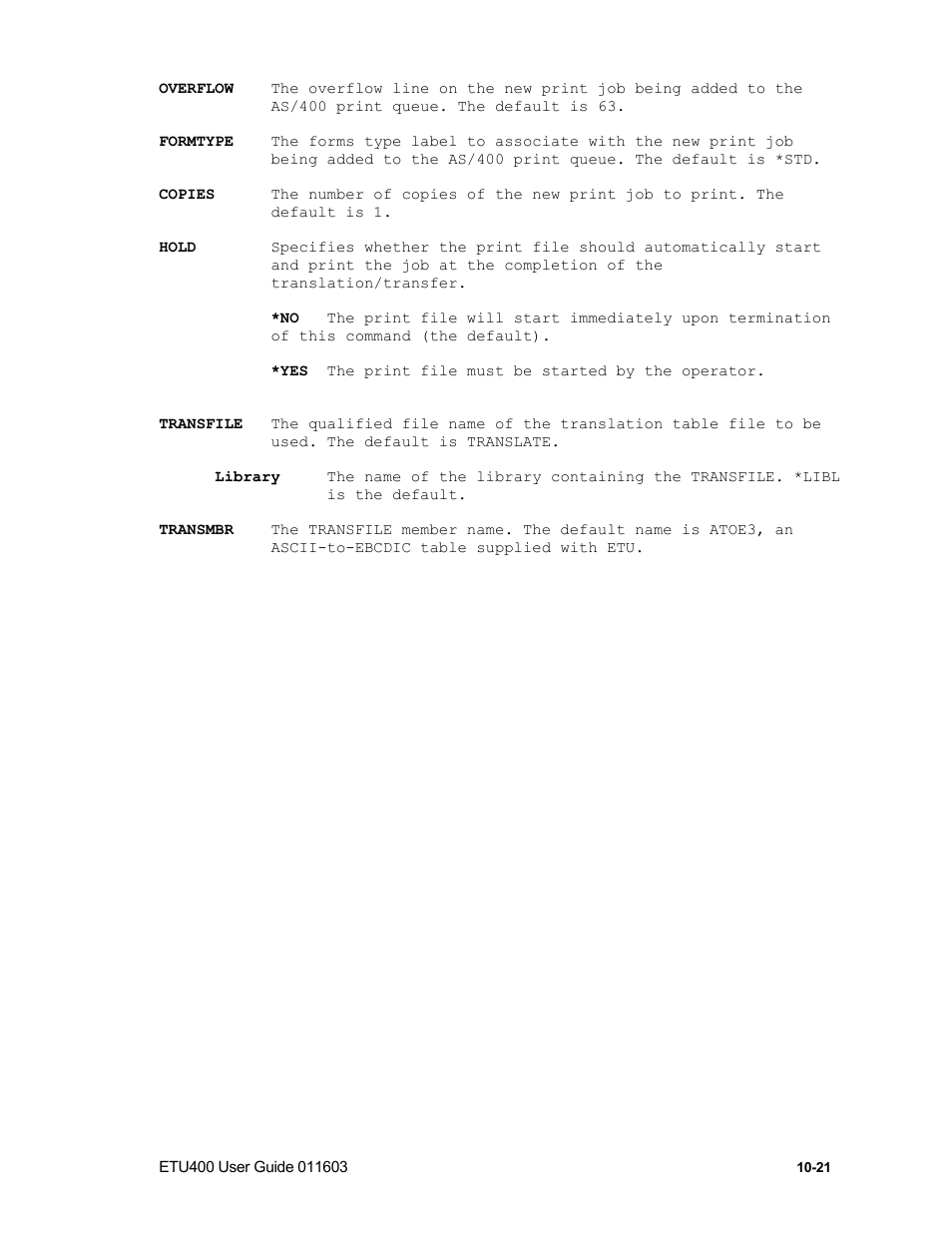 Prtxfrmpc command | Nlynx ETU400 User Manual | Page 151 / 314