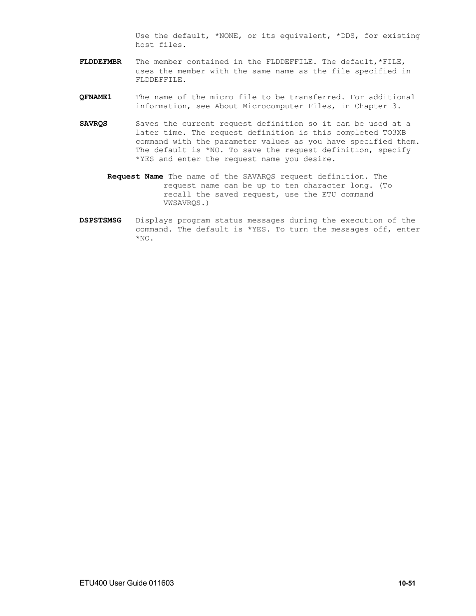 Vwsavrqs command, Vwsavrqs notes | Nlynx ETU400 User Manual | Page 181 / 314