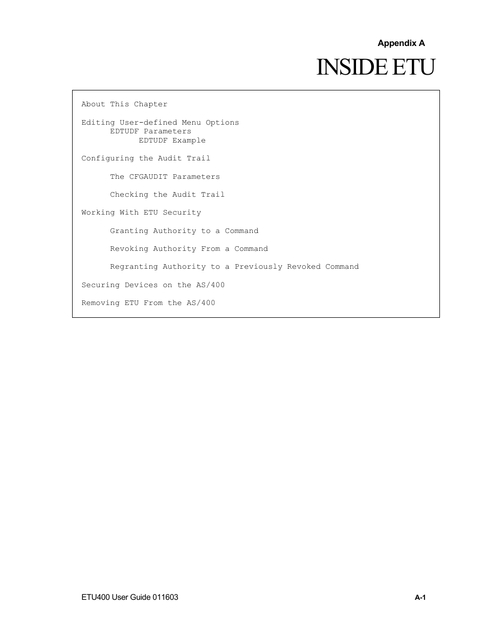 About this chapter, Inside etu | Nlynx ETU400 User Manual | Page 192 / 314