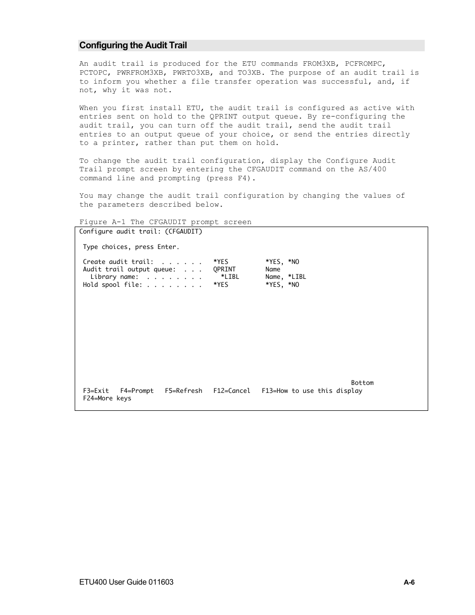 The cfgaudit parameters | Nlynx ETU400 User Manual | Page 197 / 314