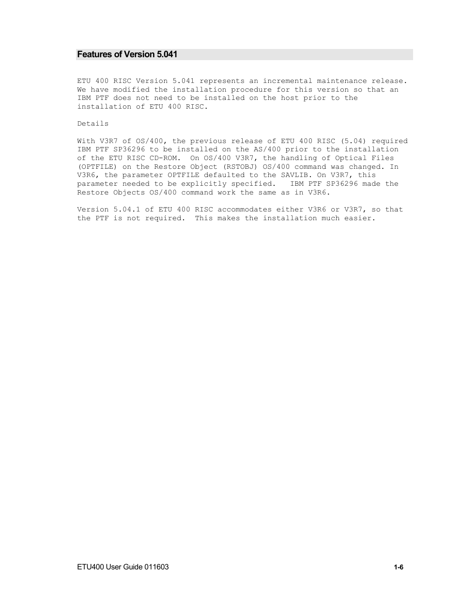 Features of version 5.041 | Nlynx ETU400 User Manual | Page 22 / 314