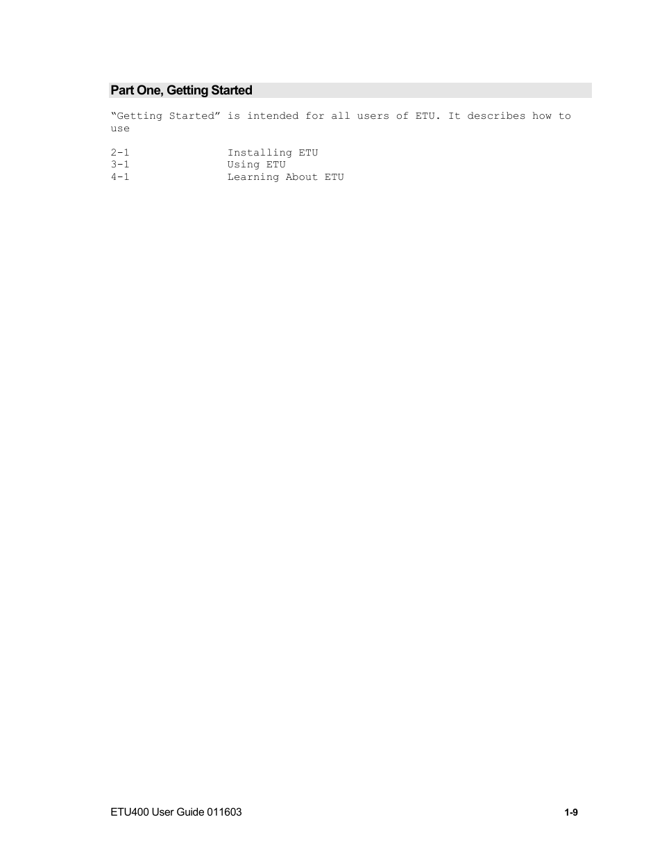 Part one, getting started | Nlynx ETU400 User Manual | Page 25 / 314