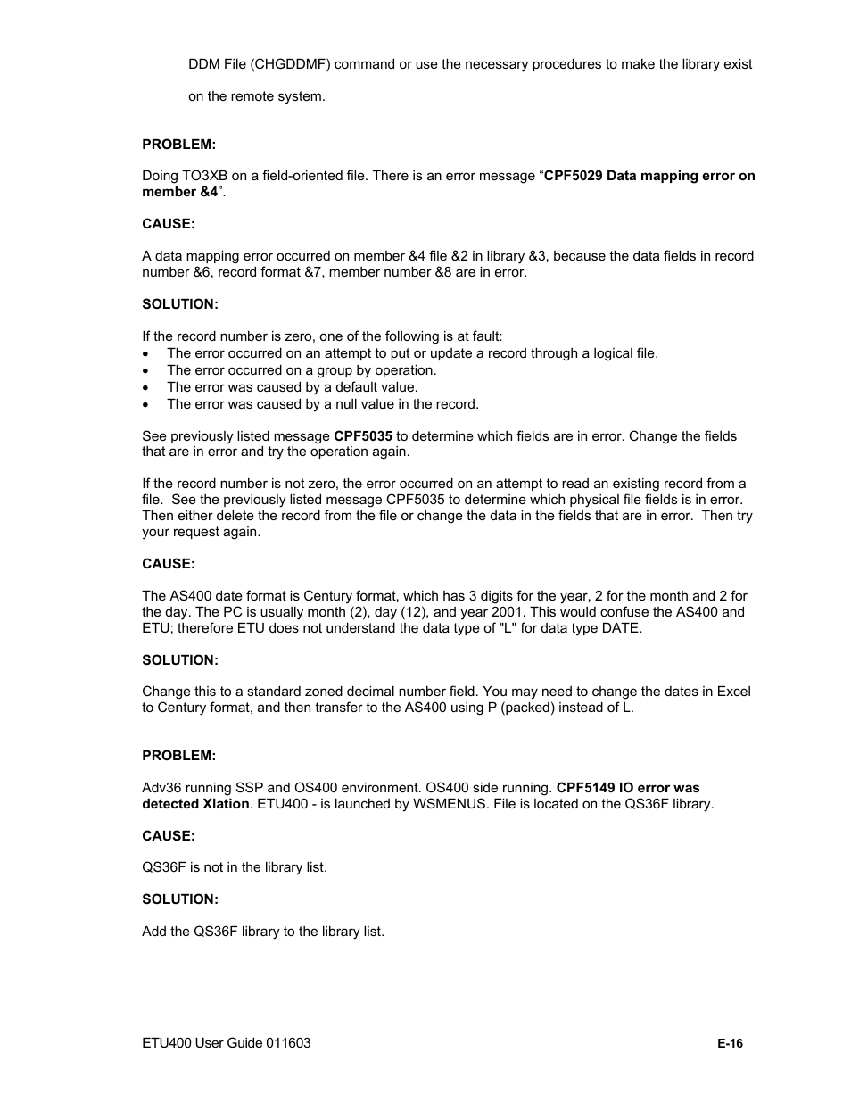 Ocl problems, E-21 | Nlynx ETU400 User Manual | Page 254 / 314