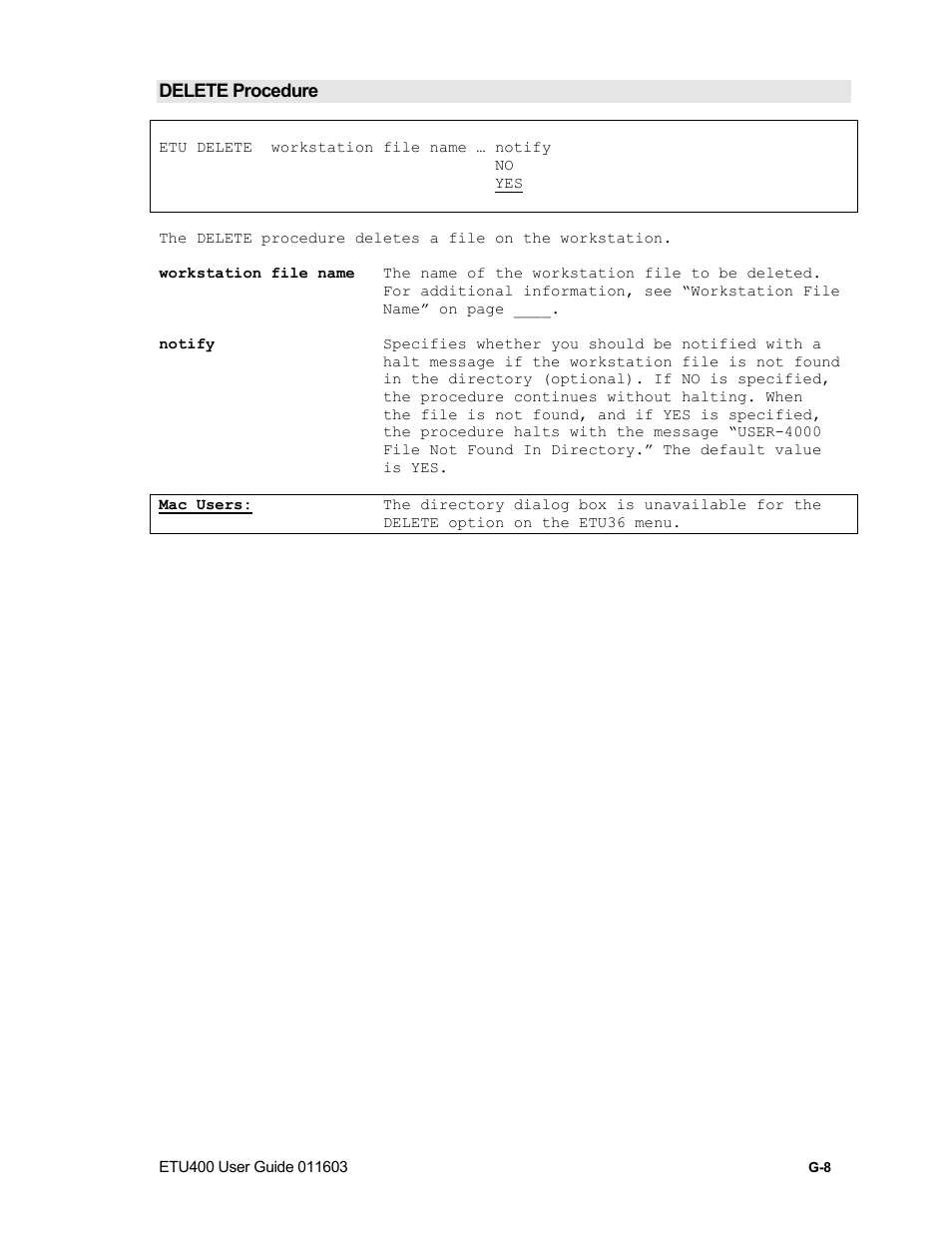 Filetopc procedure, G-13 | Nlynx ETU400 User Manual | Page 278 / 314