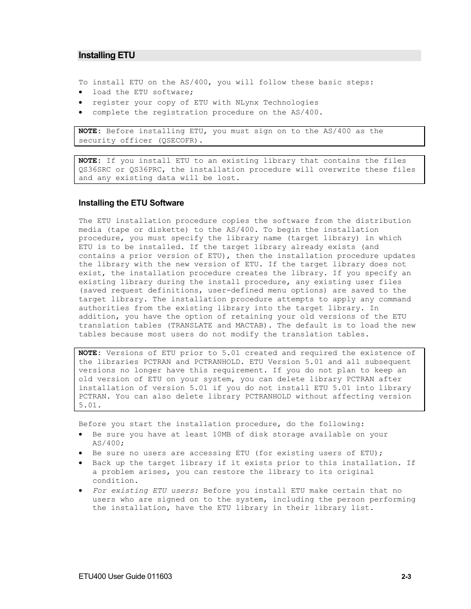 Installing etu, Installing the etu software | Nlynx ETU400 User Manual | Page 28 / 314