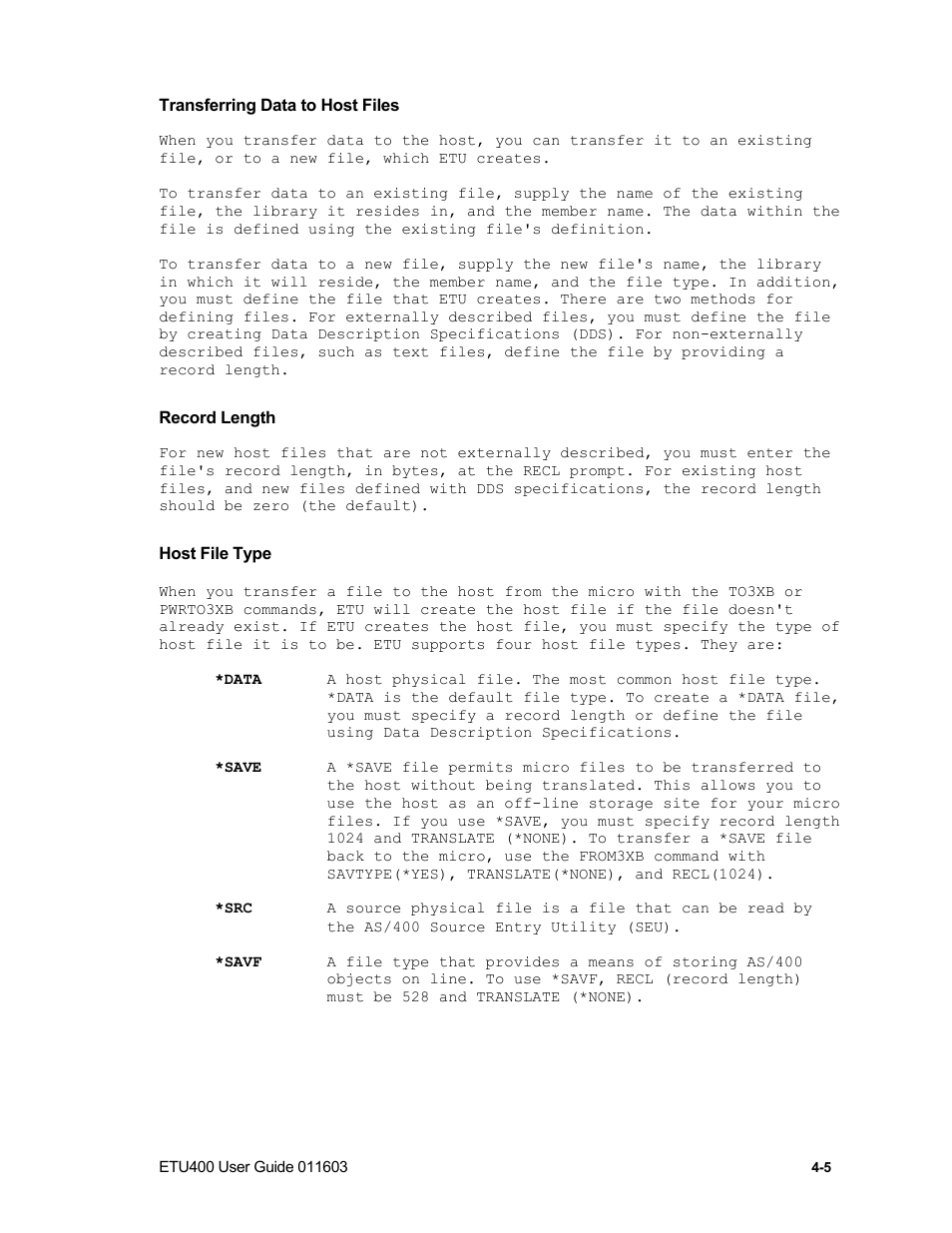 Data description specifications | Nlynx ETU400 User Manual | Page 51 / 314