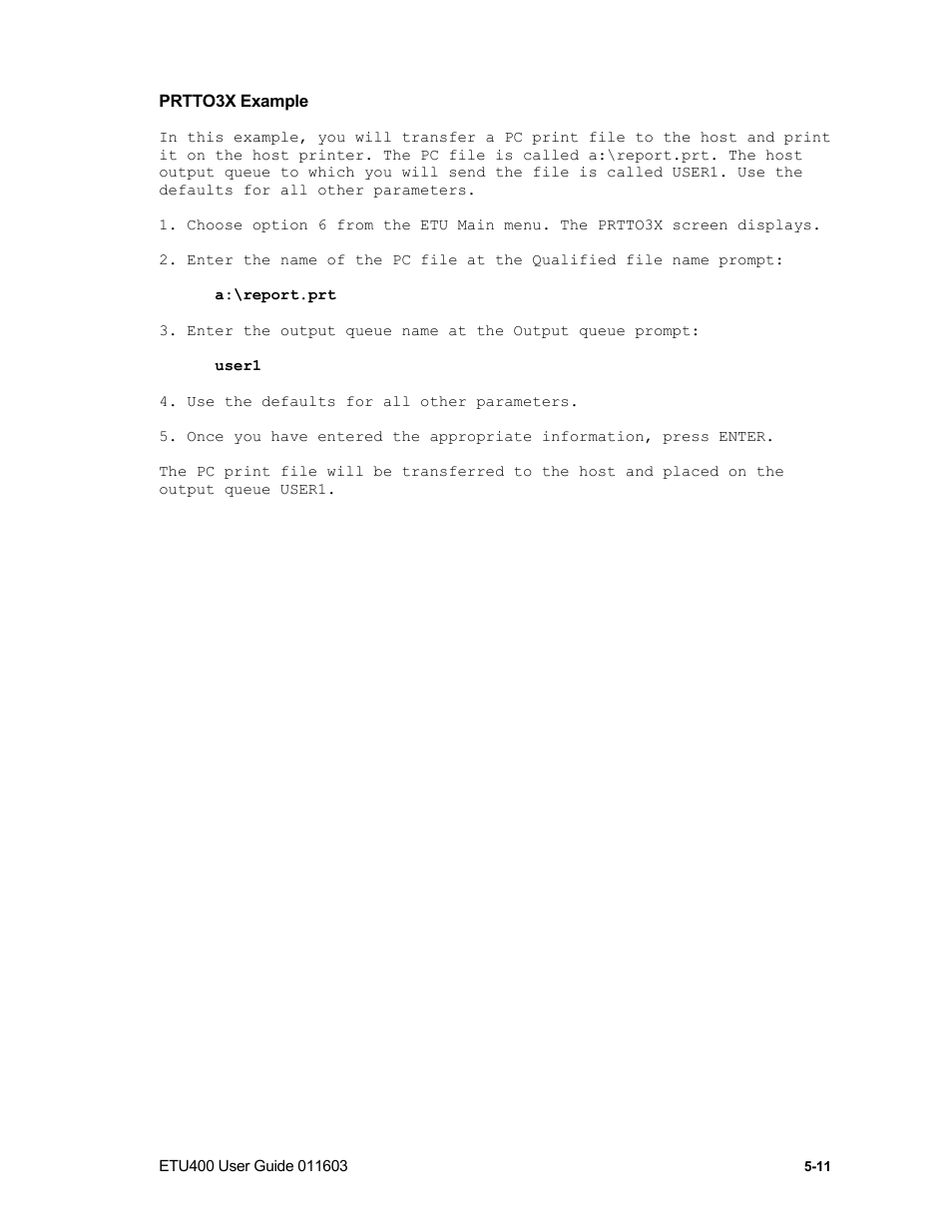 Transferring host programs, Transfer host programs to a microcomputer, The pgmfrom3xb command | Nlynx ETU400 User Manual | Page 71 / 314