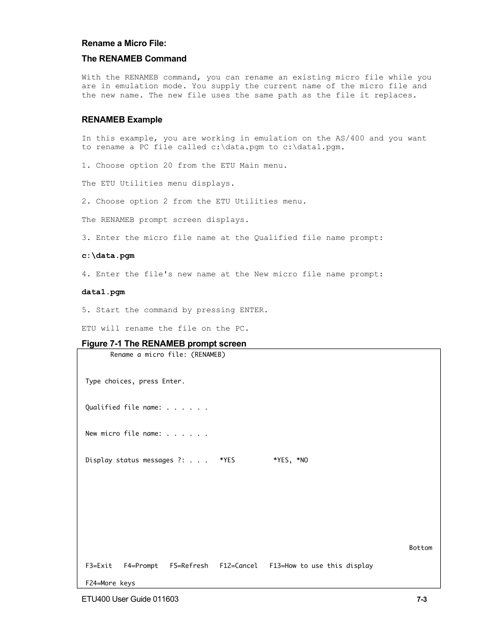 Allocate a micro file, The alocatb command, Alocatb example | Nlynx ETU400 User Manual | Page 90 / 314