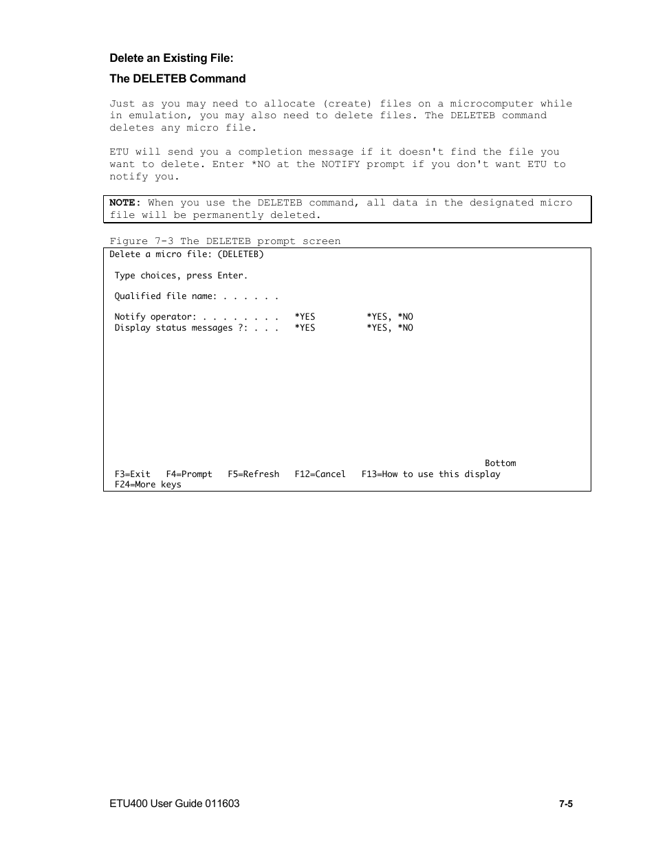 Deleteb example | Nlynx ETU400 User Manual | Page 92 / 314