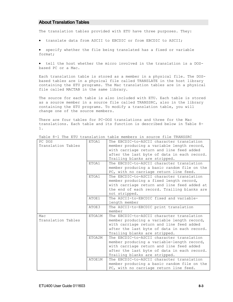 Modifying a translation table | Nlynx ETU400 User Manual | Page 97 / 314