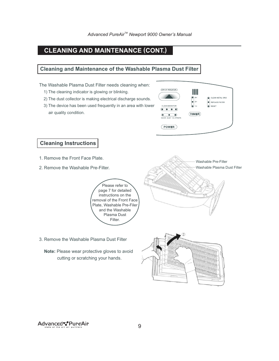 Cleaning and maintenance (cont.), Cleaning instructions | Nlynx NEWPORT 9000 User Manual | Page 10 / 16