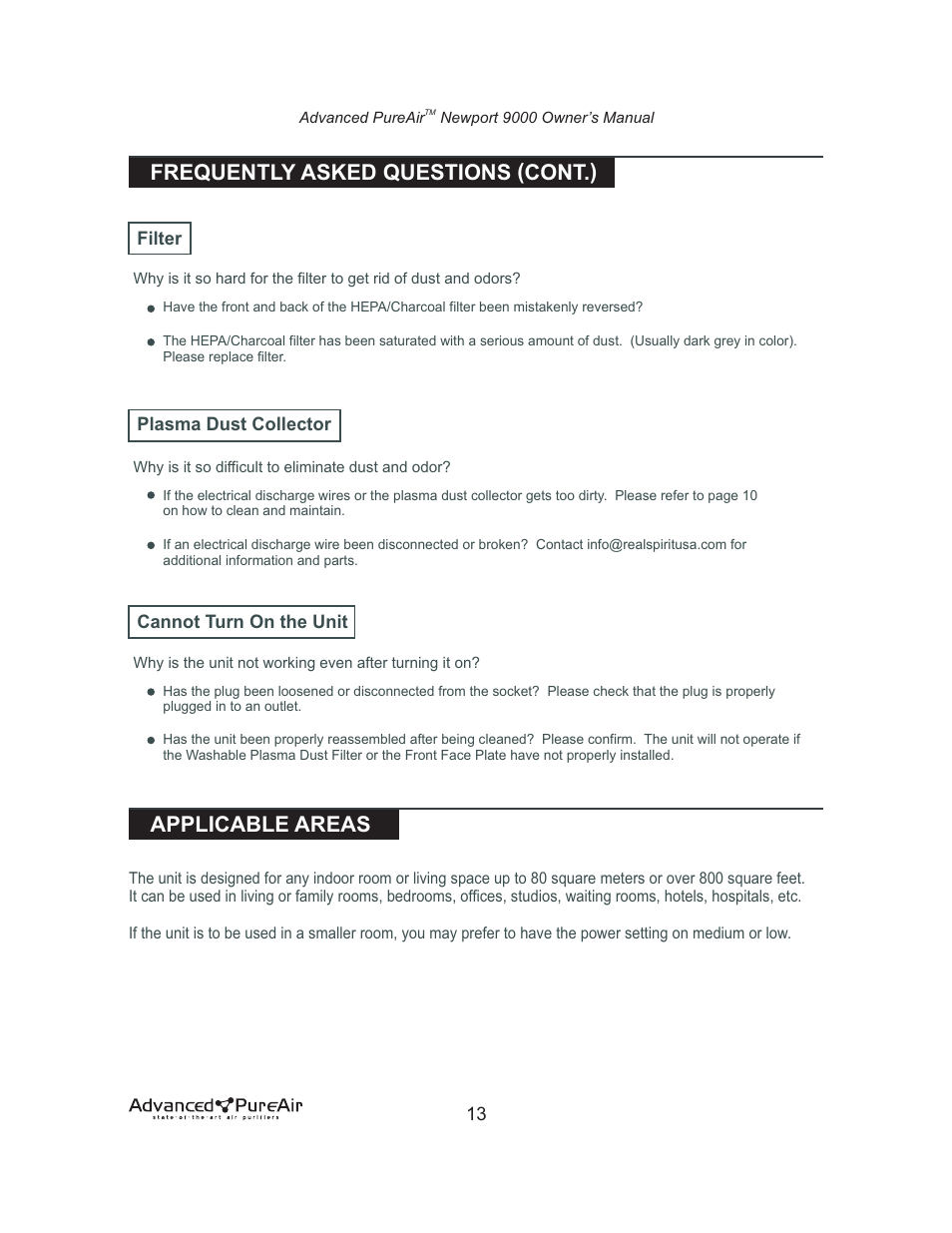 Frequently asked questions (cont.), Applicable areas | Nlynx NEWPORT 9000 User Manual | Page 14 / 16